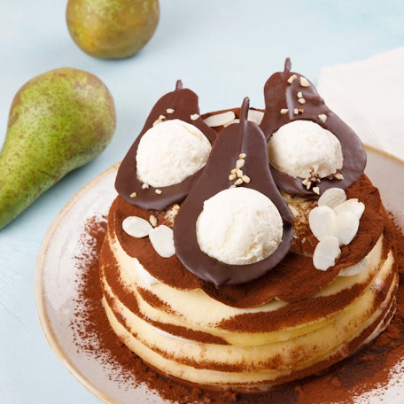 Le gâteau de crêpes Belle-Hélène