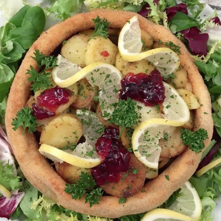 Schnitzelring mit Knusper-Kartoffeln