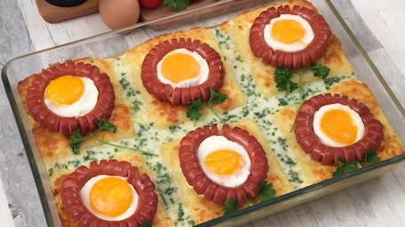 Kartoffel-Auflauf mit Würstchen