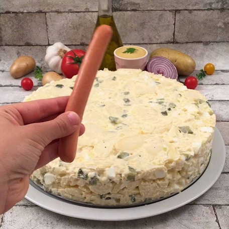 Kartoffelsalat mit Schinken-Schälchen