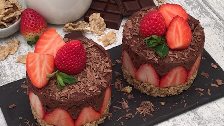 Mini tarta de fresa light