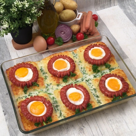 Donnerstag 🍽 Kartoffel-Auflauf mit Würstchen