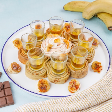 Fleurs de crêpes au rhum