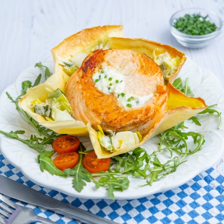 Crêpe surprise saumon-poireaux