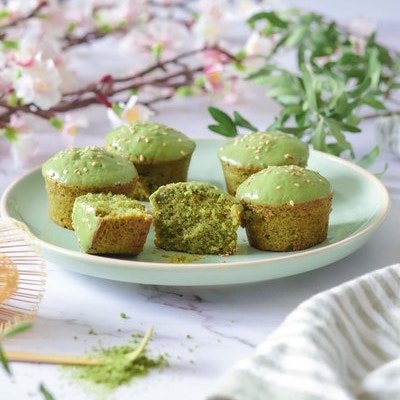 Muffins au thé matcha