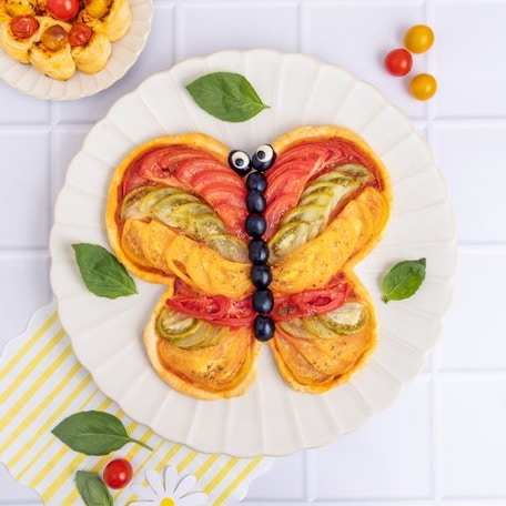 La tarte à la tomate papillon