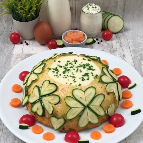 Le domelette saumon courgette