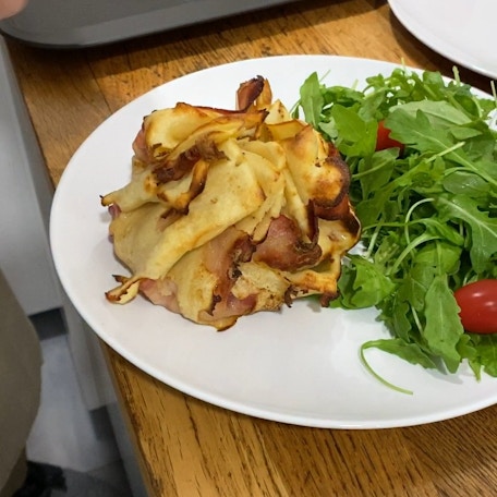 Schnitzel im Pfannkuchenmantel