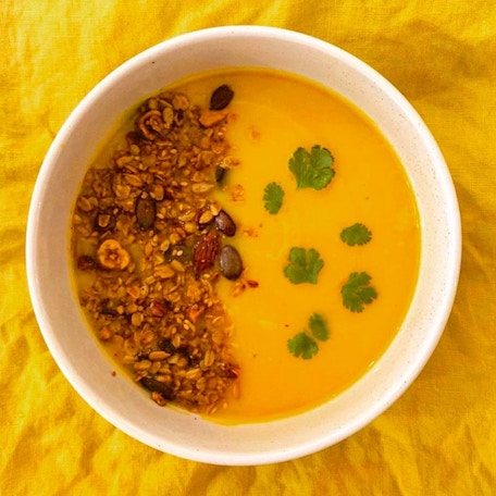 Velouté butternut, patate douce et lait de coco