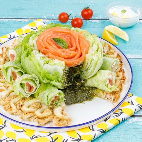 Tarte fleur printanière au saumon