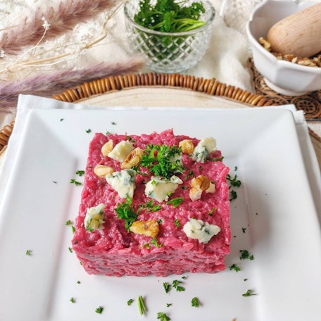 Risotto de betterave et roquefort