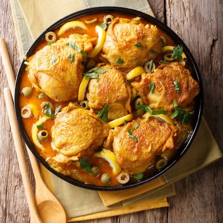 Tajine de poulet au citron confit