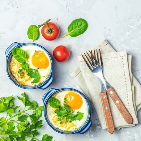 Œuf cocotte au bacon